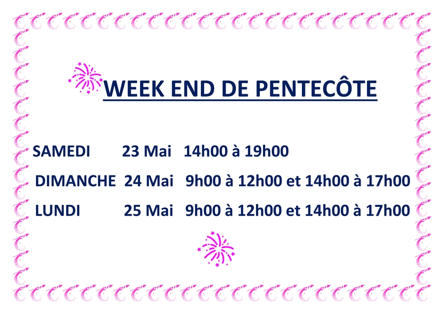WEEK END DE PENTECÔTE2026